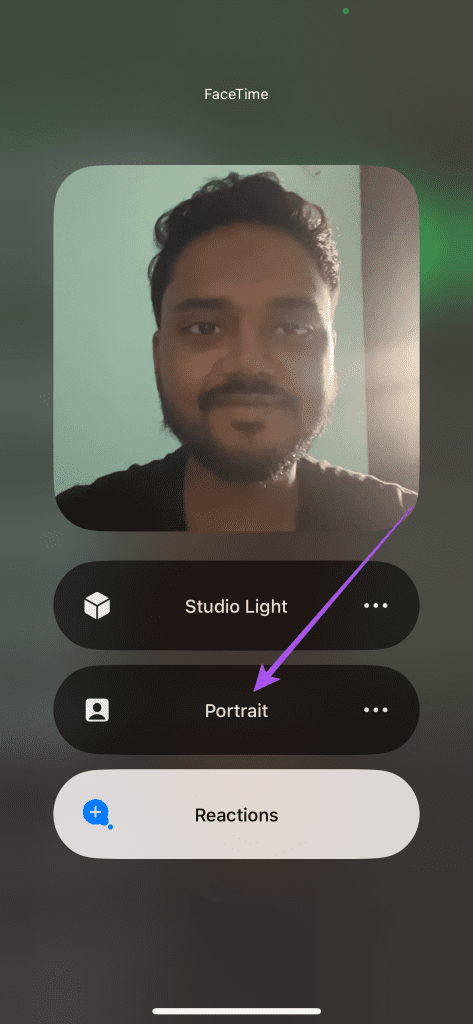 portrait mode reactions control center iphone