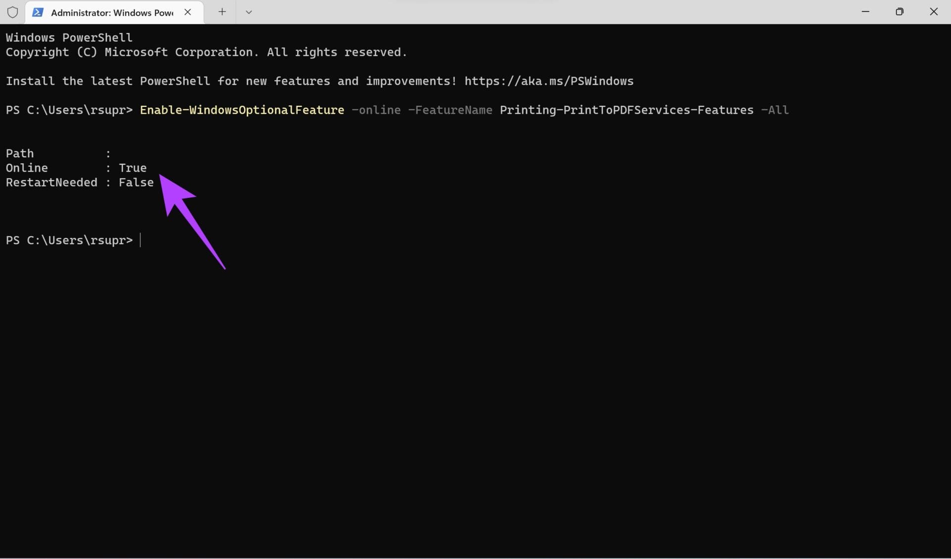 enable print to PDF