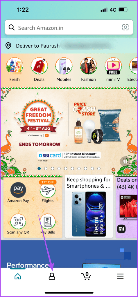 profile icon amazon app