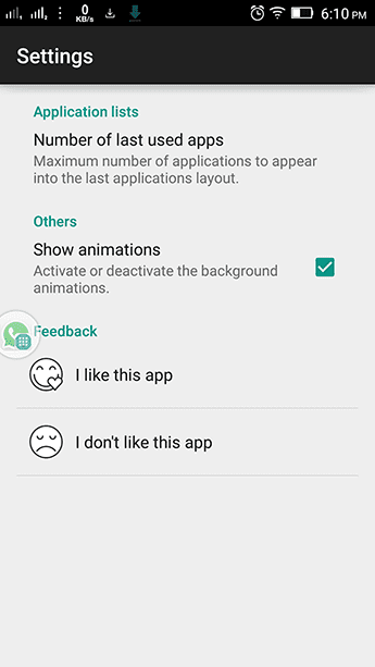 Quick Drawer Settings