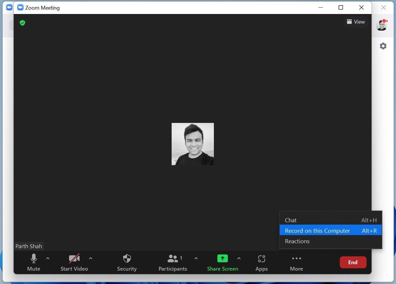 Record Zoom video on Windows