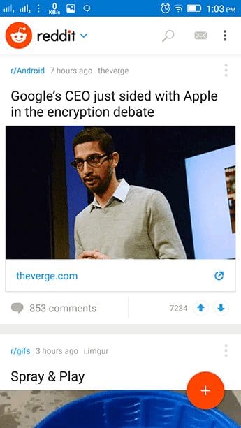 Reddit Frontpage Cards View