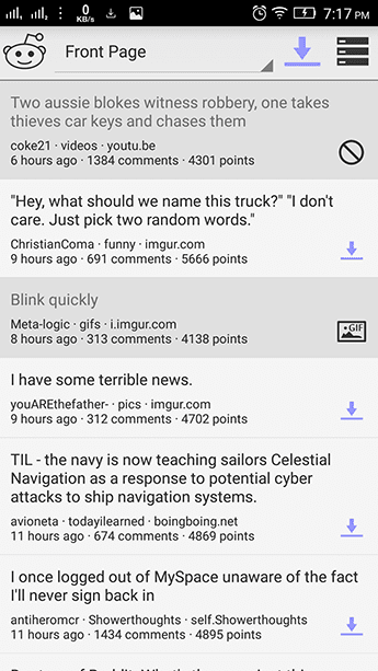 Reddit Offline Homepage