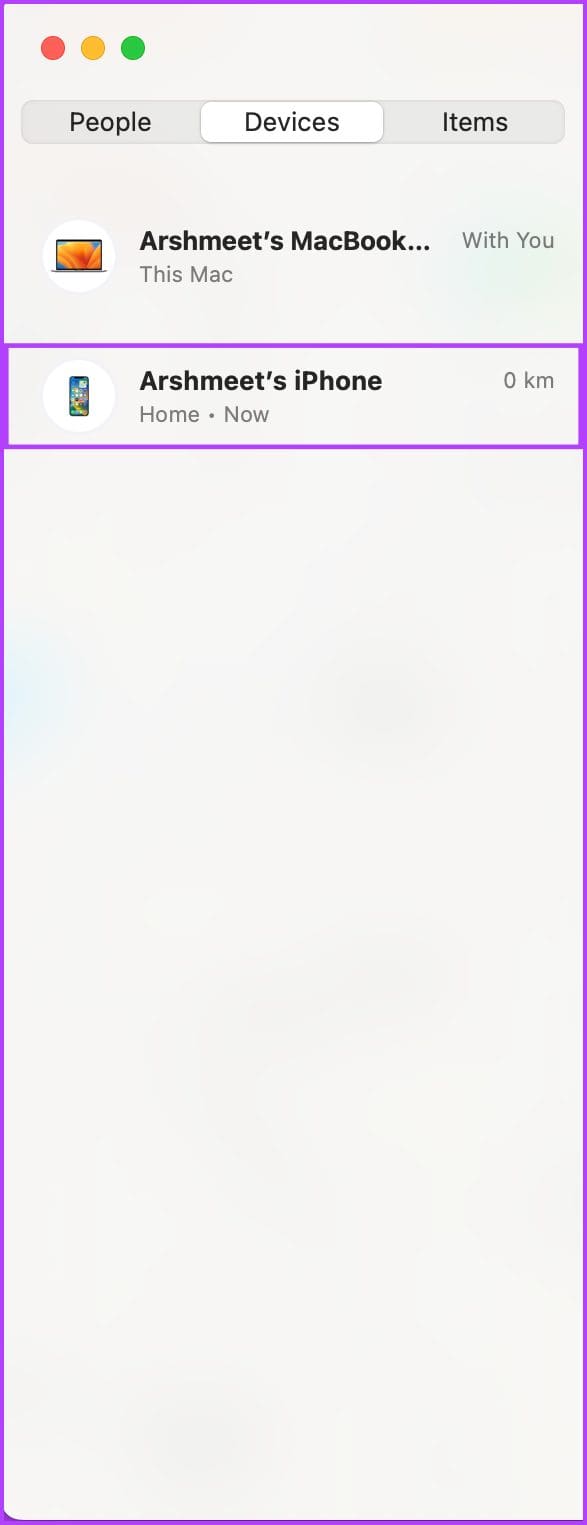 Click the device you want to remove