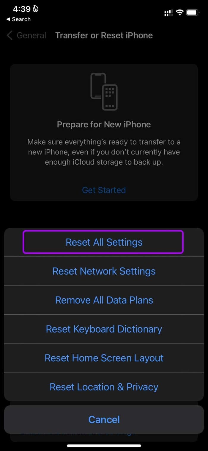 Reset all settings fix unable to answer calls on i Phone