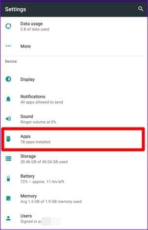 Reset App Preferences Android 5