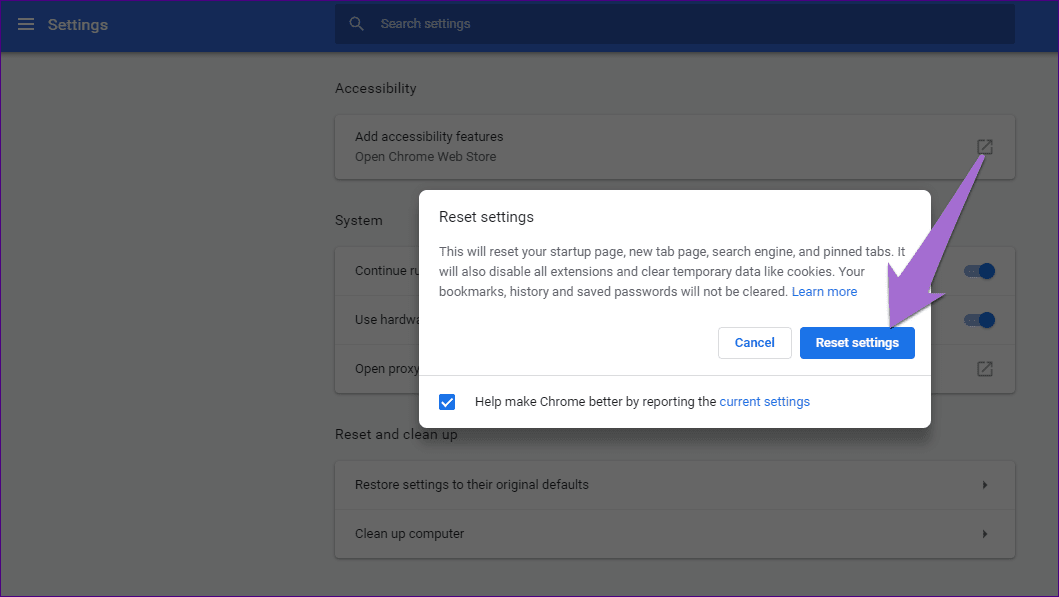 Reset Google Docs Settings 11