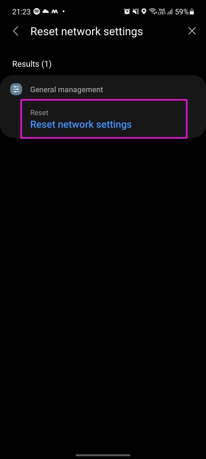 Reset network setting