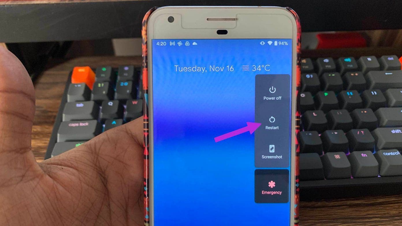 Restart android app