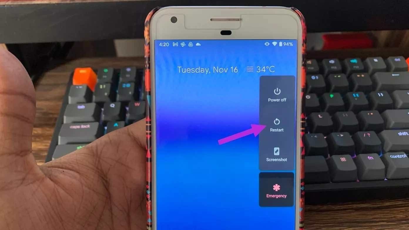 Restart android phone