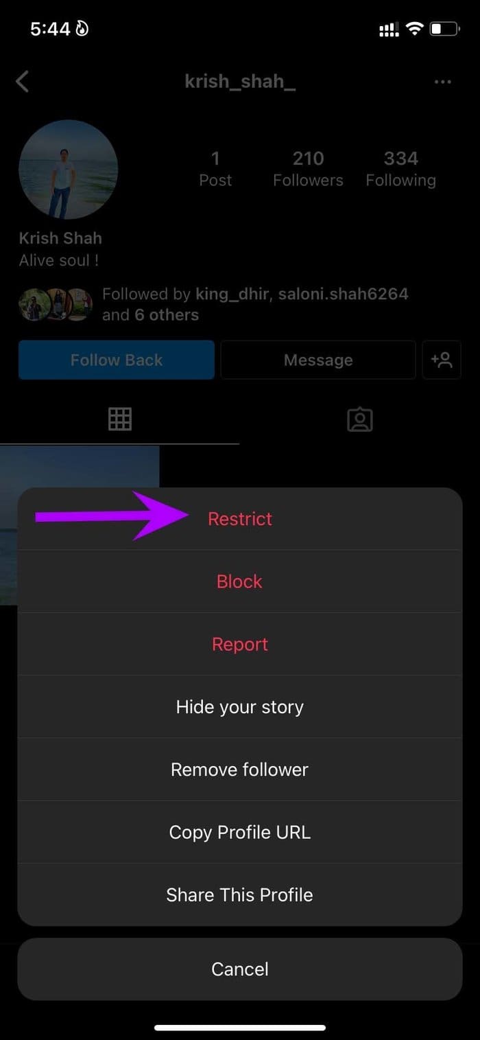 Restrict account