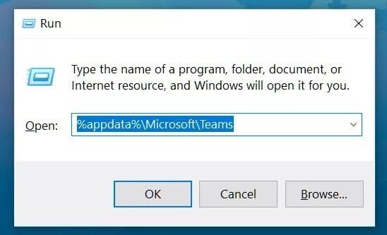 Run menu in microsoft teams