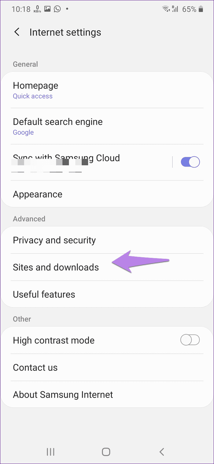 Samsung internet browser cannot download files 3