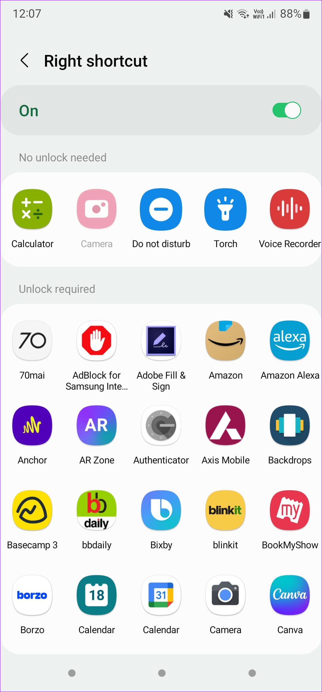 select right shortcut