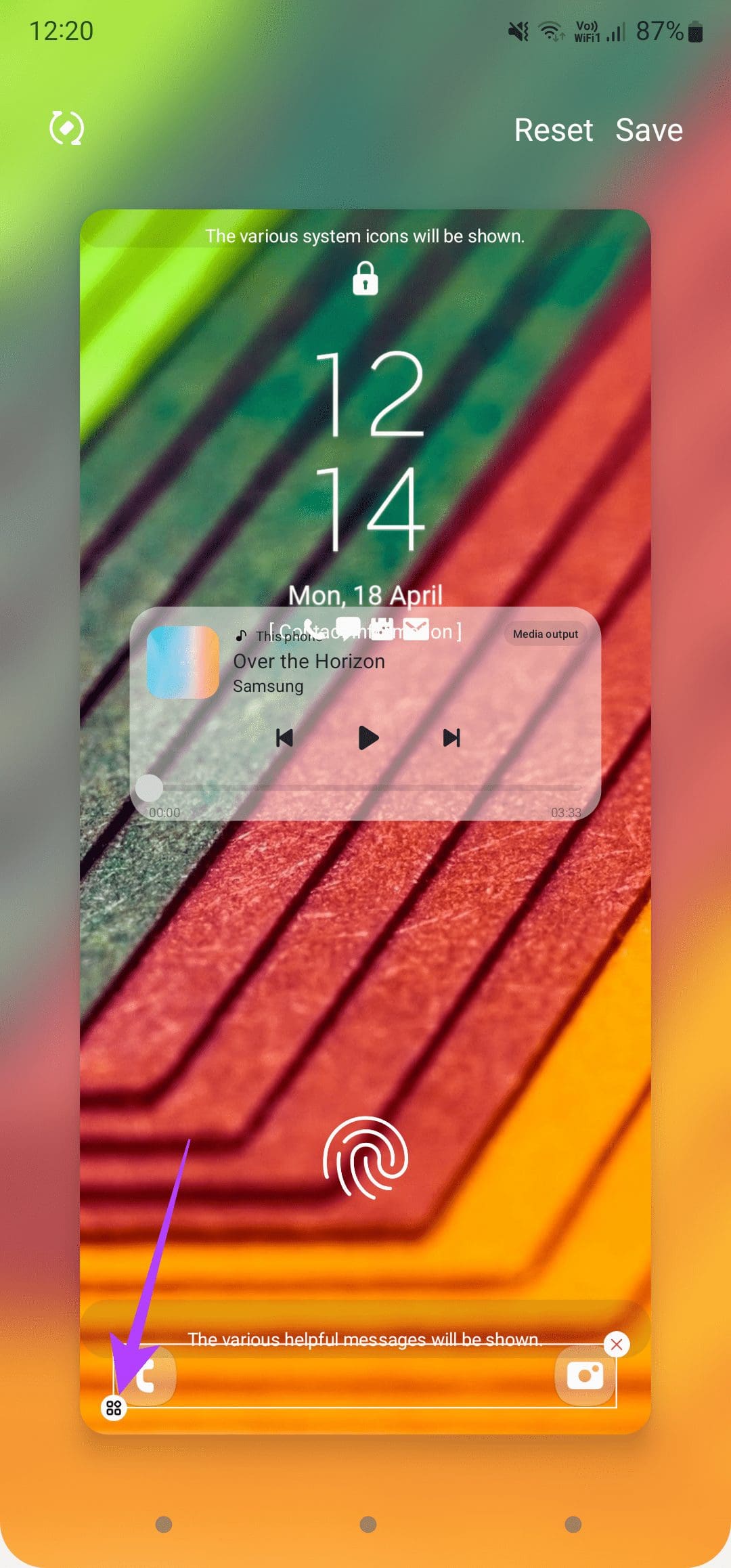Edit shortcuts on lock screen