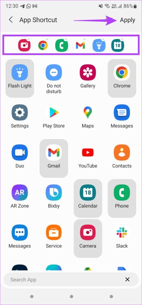 select all shortcuts