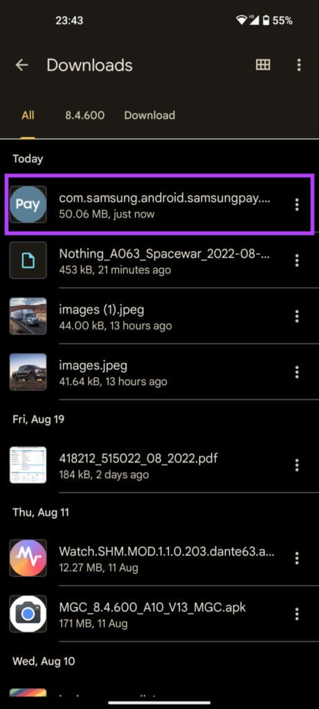 Download Samsung Pay Watch plug-in APK on smartphone