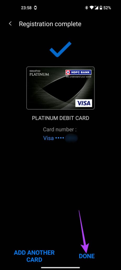 Card added