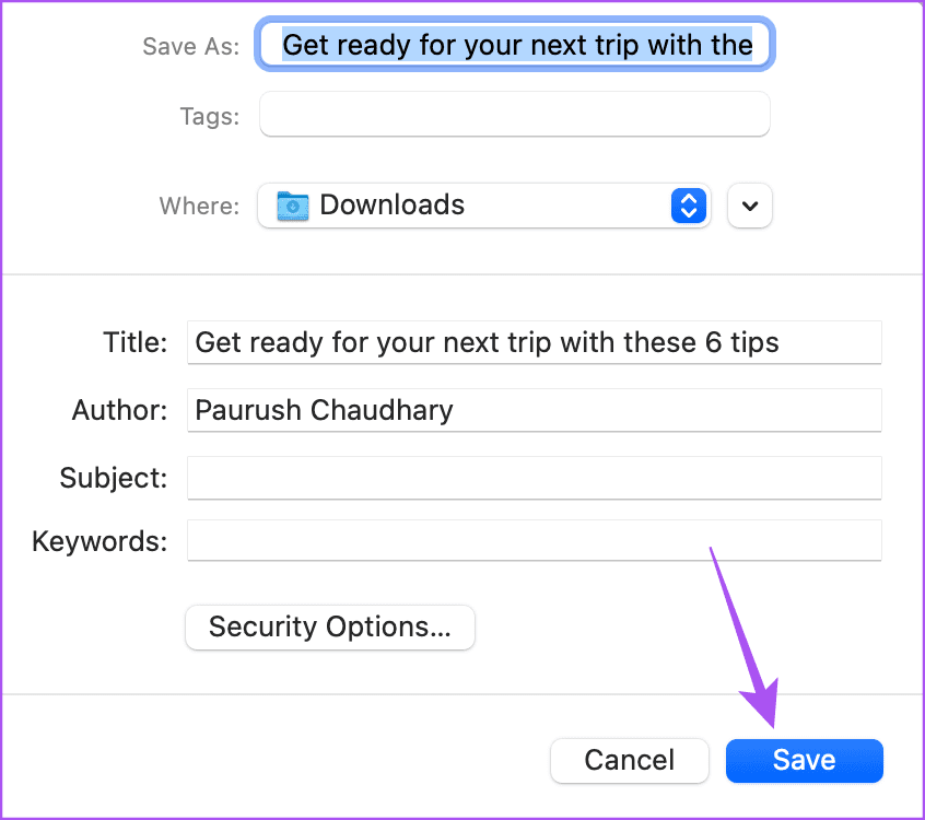 save email as pdf with password mail app mac