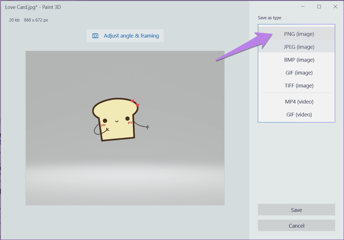 Save magic select image in paint 3d 11