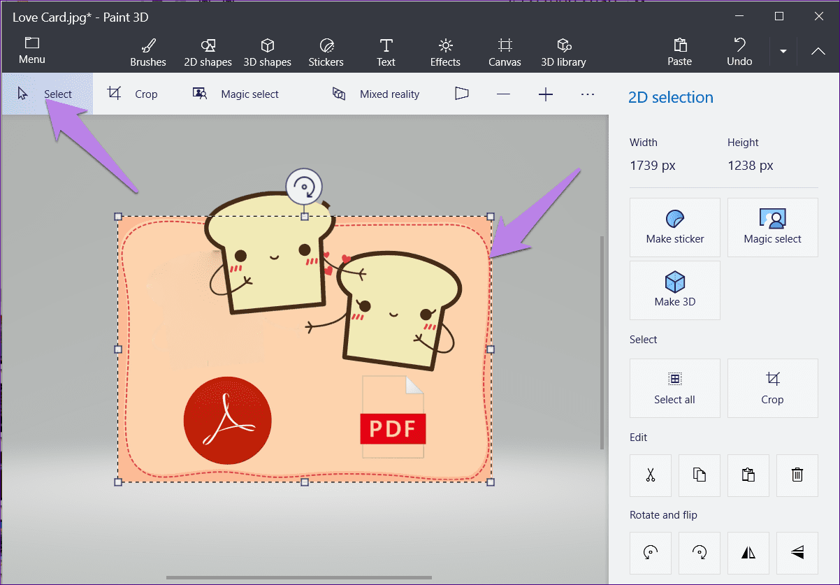 Save magic select image in paint 3d 15