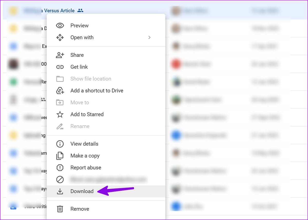 download shared file on google drive