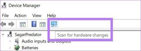 Scan for hardware changes
