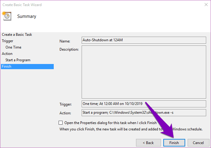 Schedule Auto Shutdown Windows 10 09