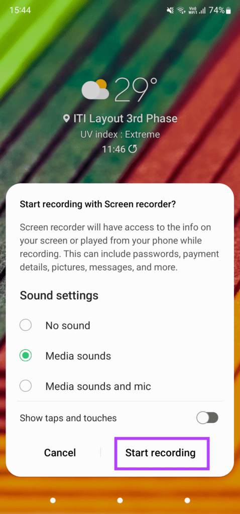 Start recording