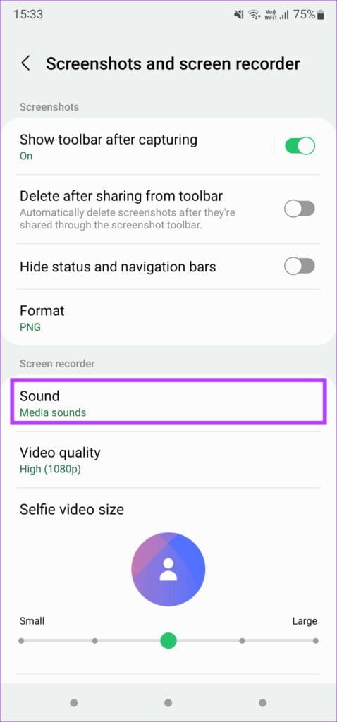 Sound settings