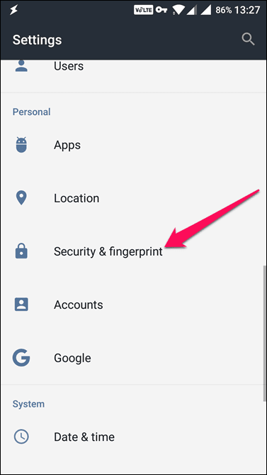 Security Settings In Android