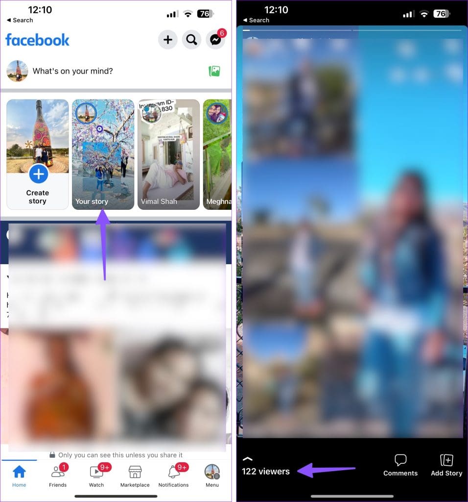 Open Facebook story
