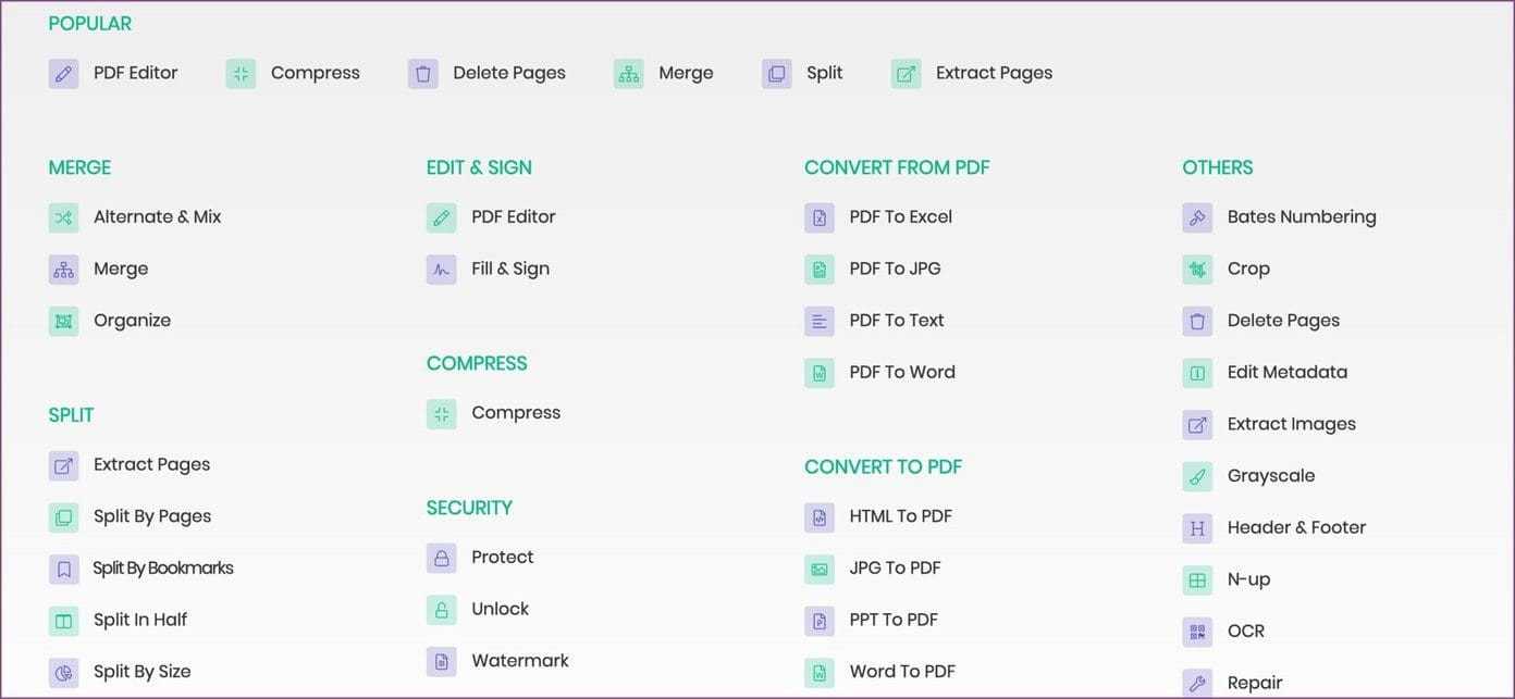 Sejda pdf home