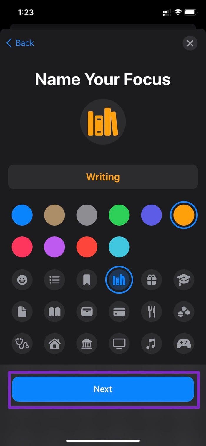 Select Next button
