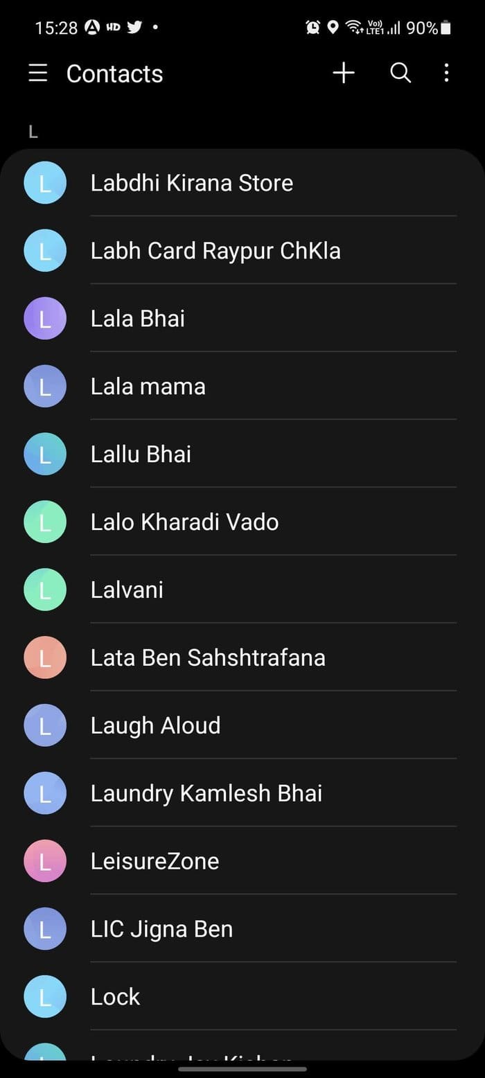 Select a contact on samsung block contacts on Android