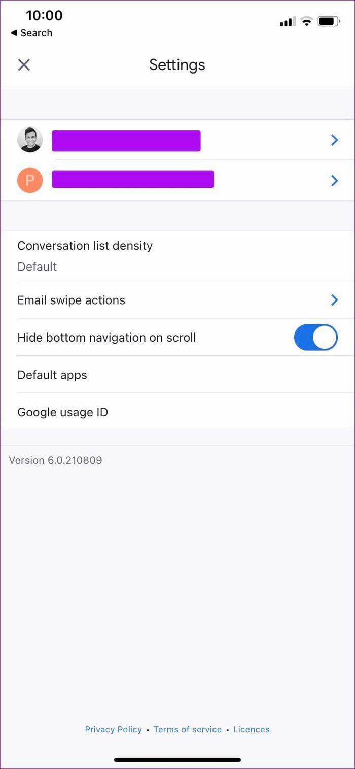 Select account