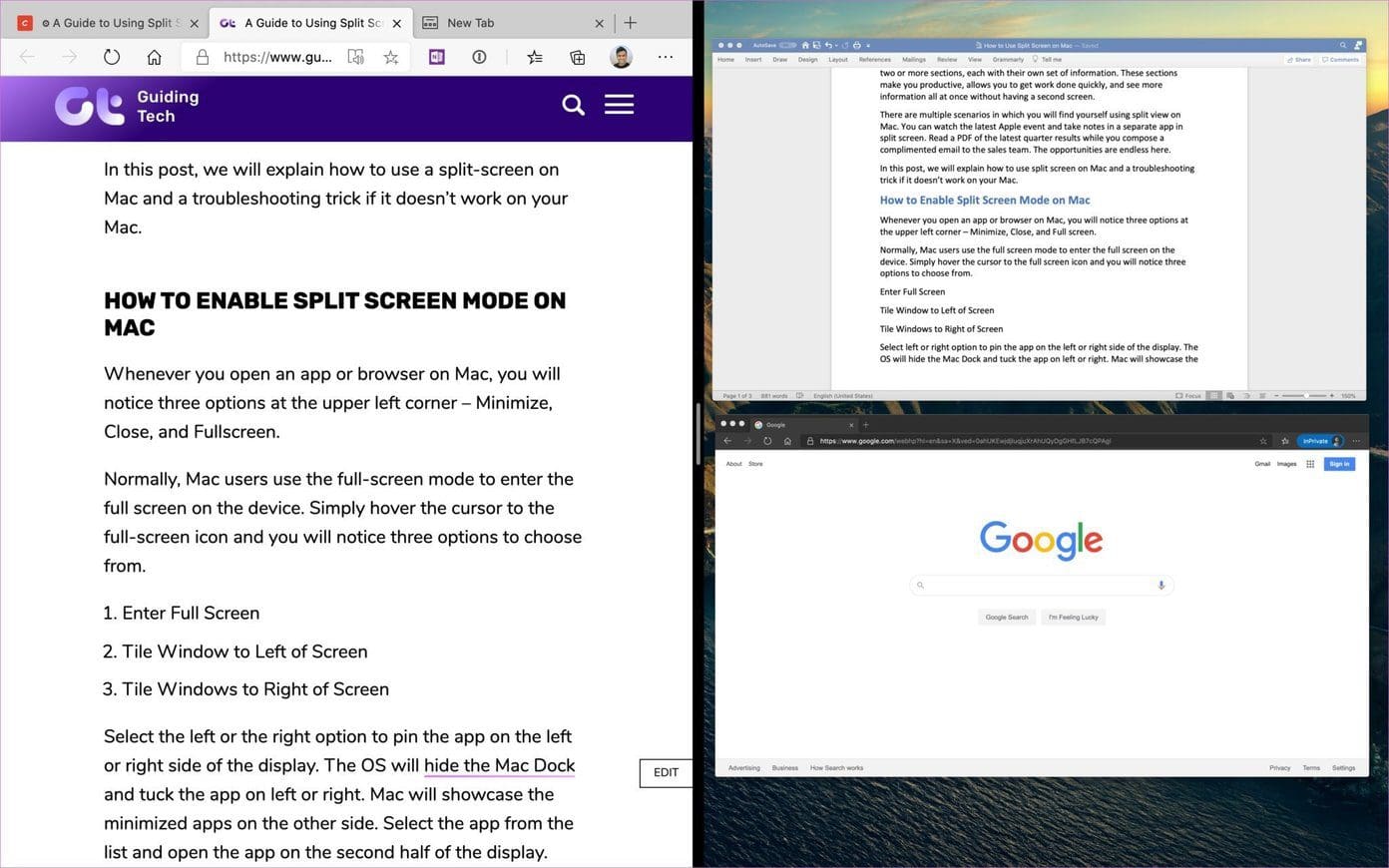 Select app to split