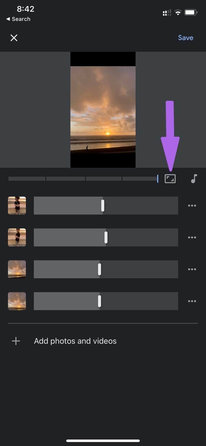 Select aspect ratio option
