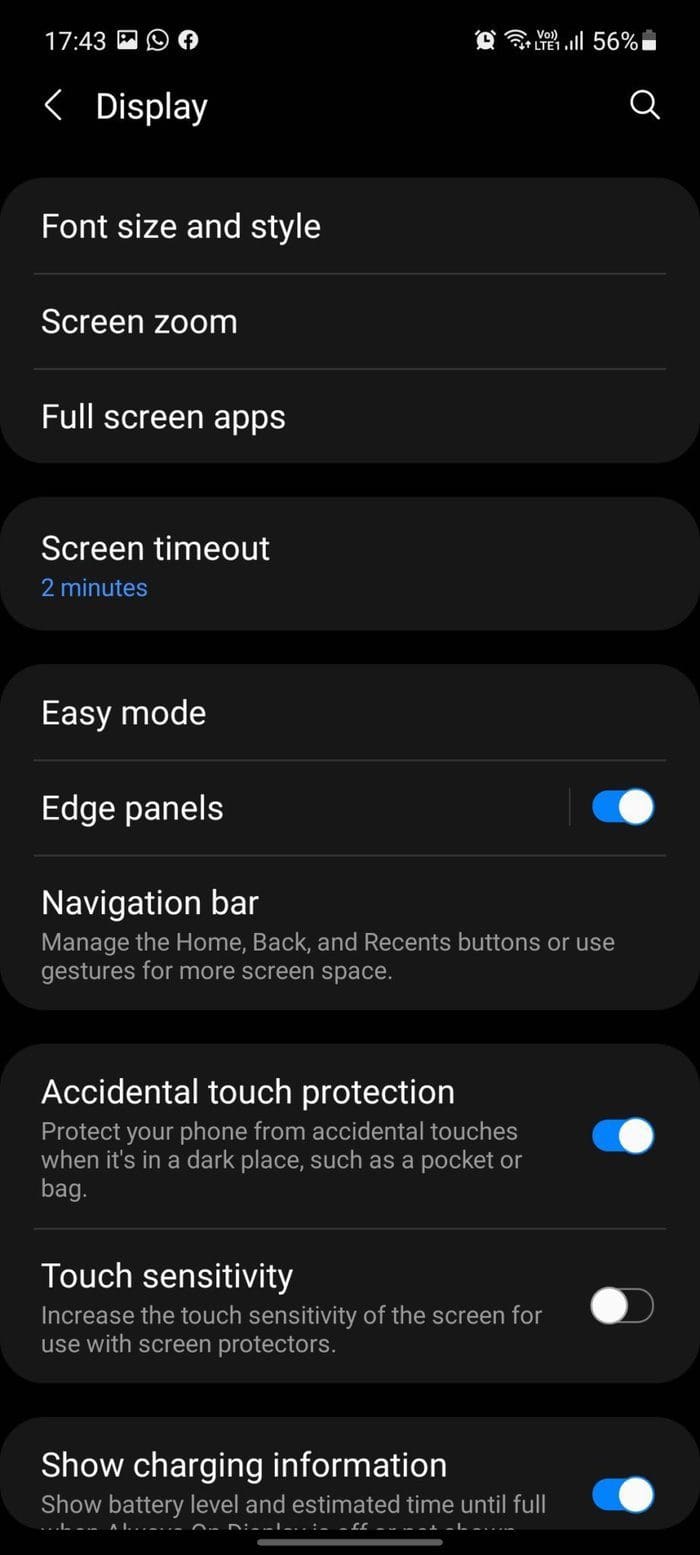 Select edge panels
