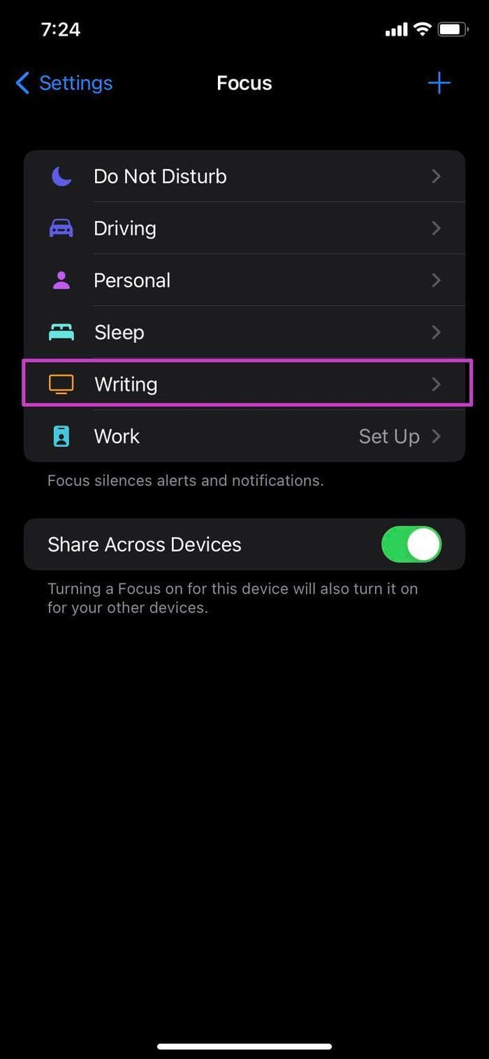 Select focus profile