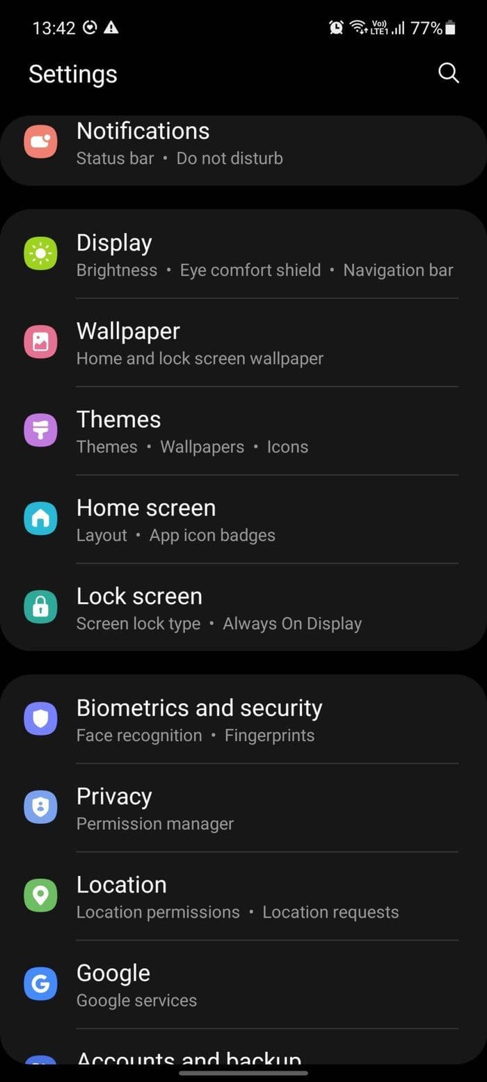 Select lock screen