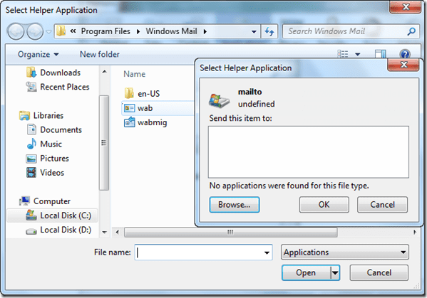 Select Mail Application
