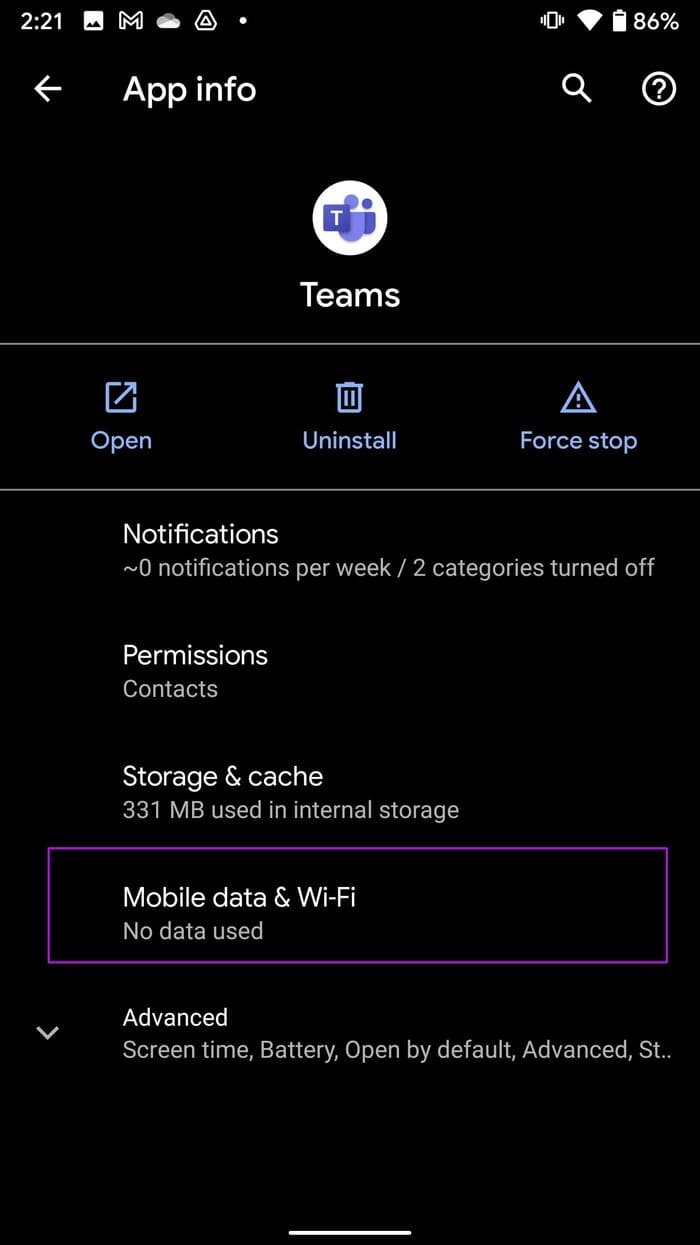 Select mobile data and wifi