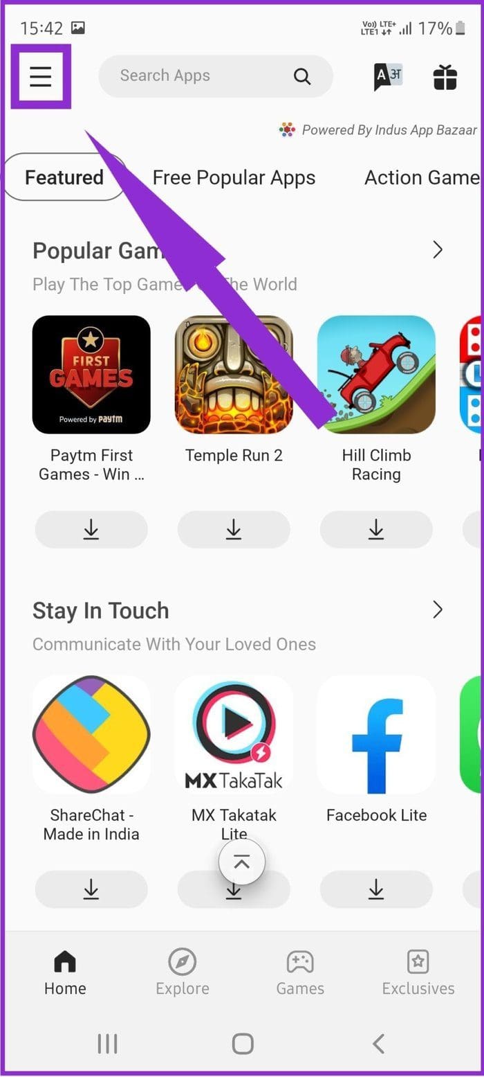 Select option menu
