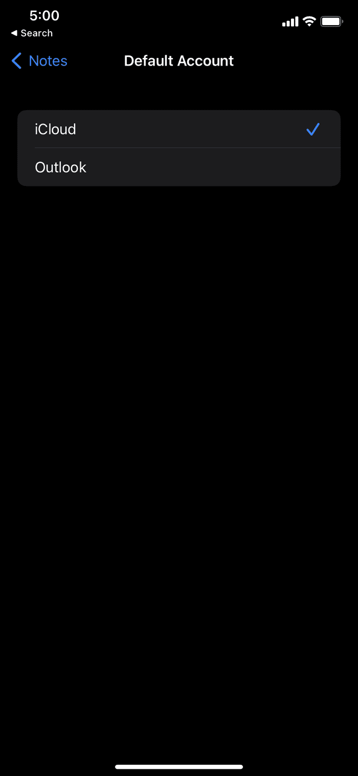 Select outlook as default