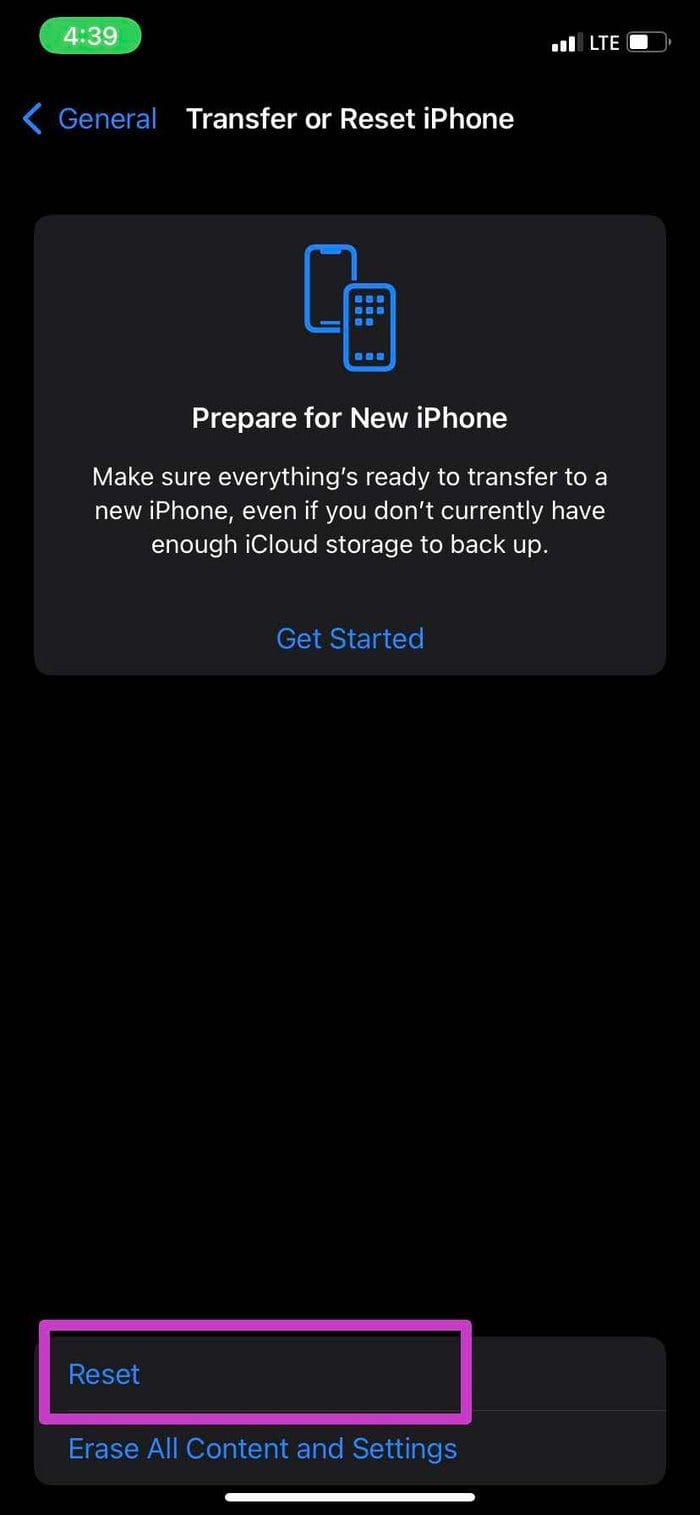 Select reset