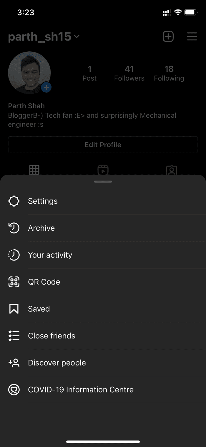 Select settings