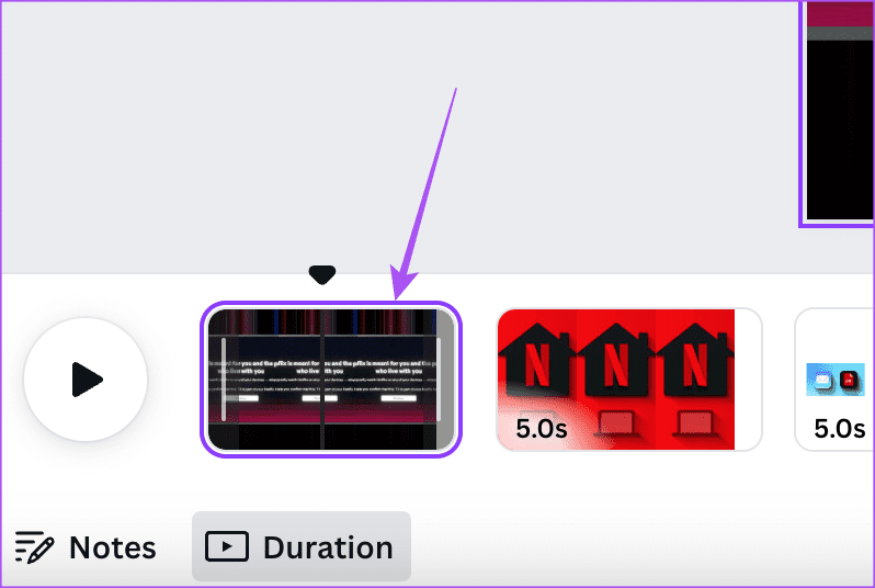 select slide to change duration canva