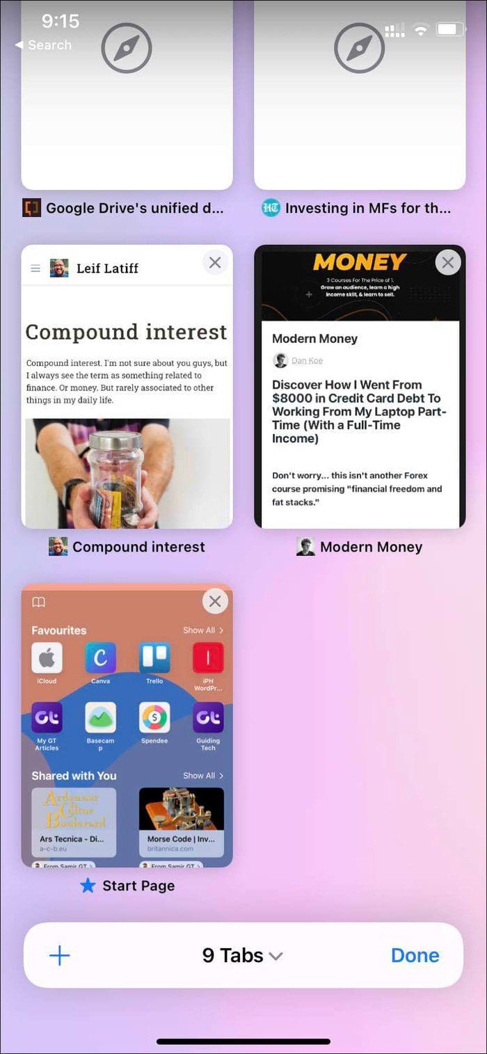 Select tabs in iphone