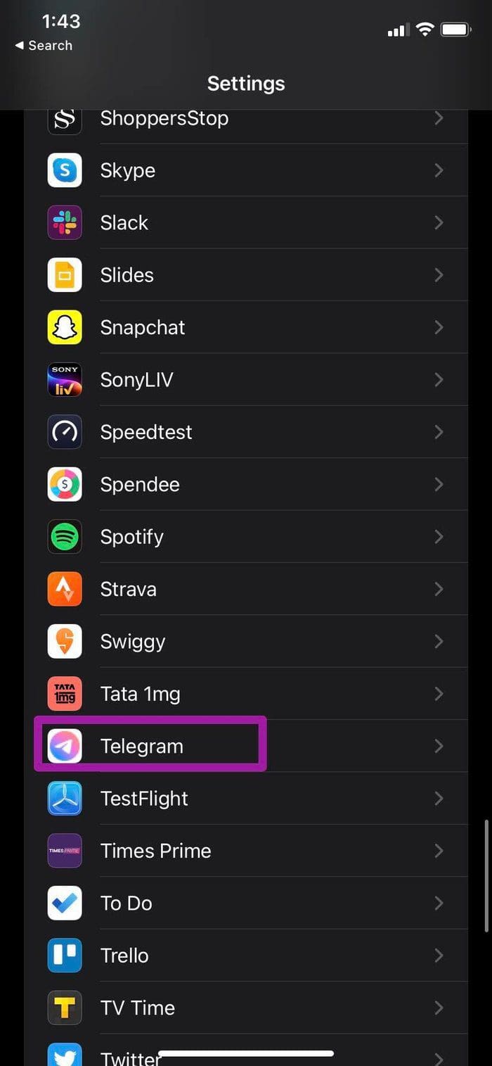 Select telegram